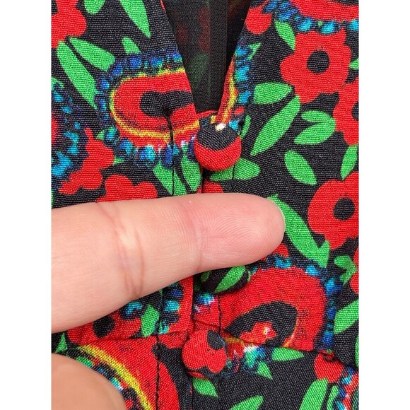 RIXO London Women's Red Katie Paisley Crepe Midi Dress size UK XL USA size 12 - Picture 11 of 13